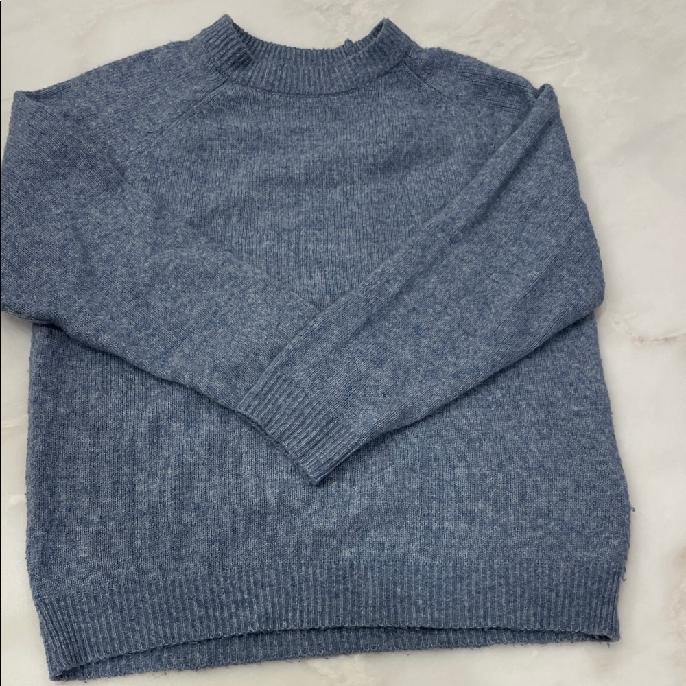 Zara Girls Blue Grey Knit Crewneck Sweater-Size 9/10